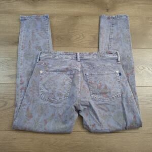 Pilcro and the Letterpress Jeans Women 25 Purple Floral Skinny Normcore Stretch